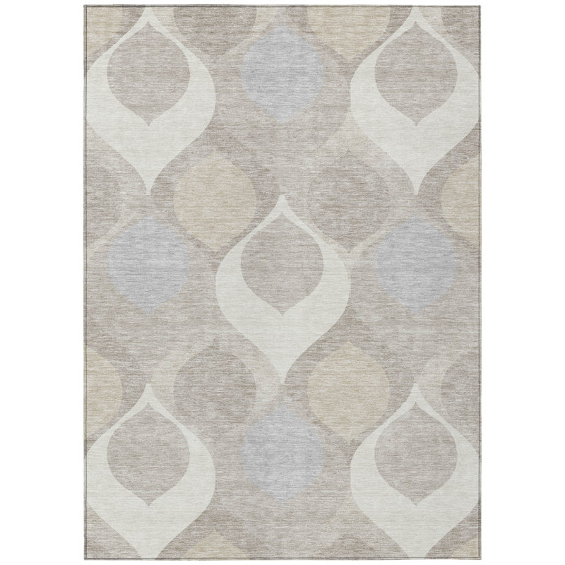 Tapis intérieur ivoire beige 9 'x 12' Ogee