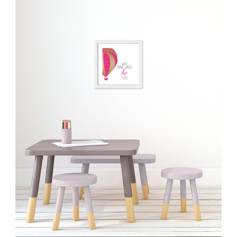 avec des ailes courageuses, impression sur papier, H 16 po x l 16 po x P 0,63 po, Cadre blanc