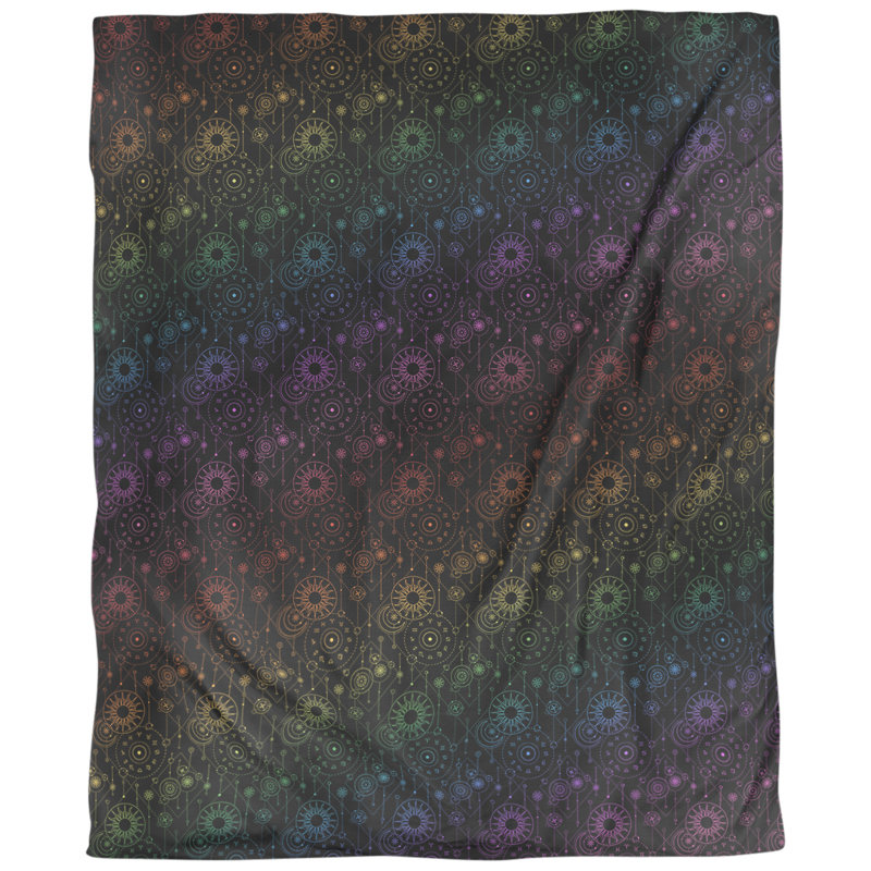 Tissu astrologie, Brun, L 54 po x l 36 po, Lin naturel paloma