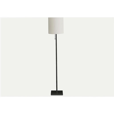 Éclairage, 62 pouces de haut, métal noir, abat-jour ivoire / crème, style moderne