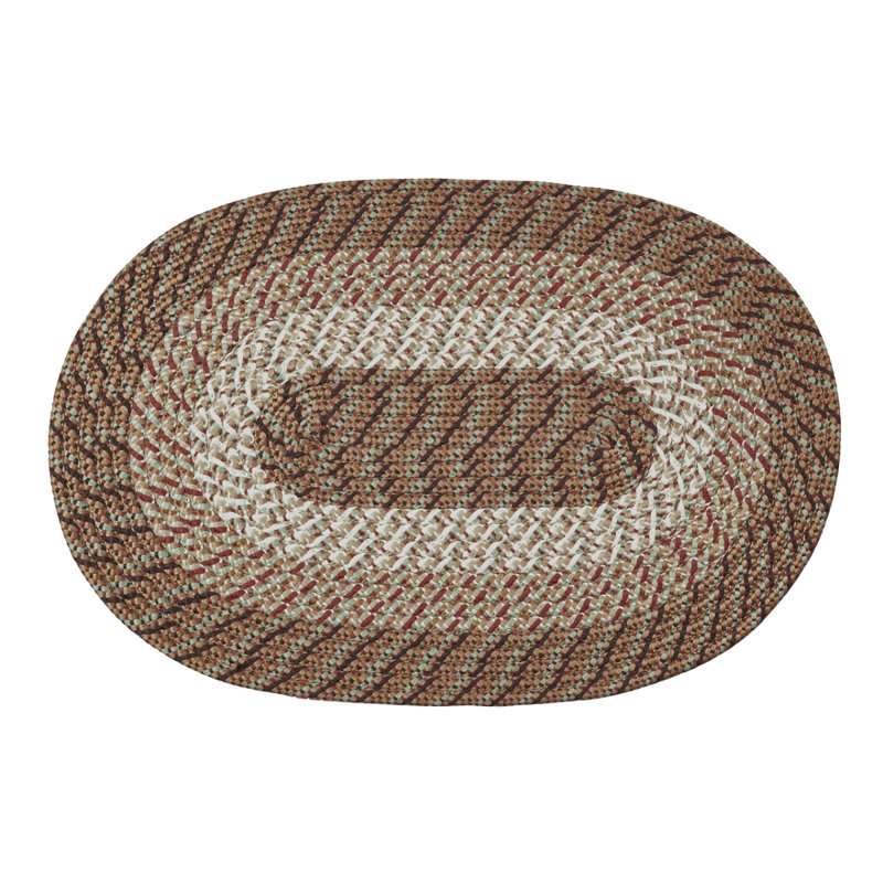 McClure Machine Woven Braided Rug - Octagon Area Rug, Oval 3'6" x 5'6"