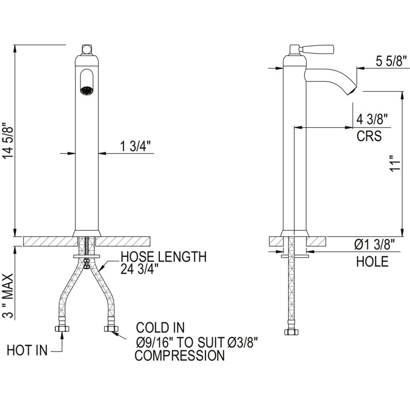 Polished Nickel Tall Single Handle Vessel Faucet