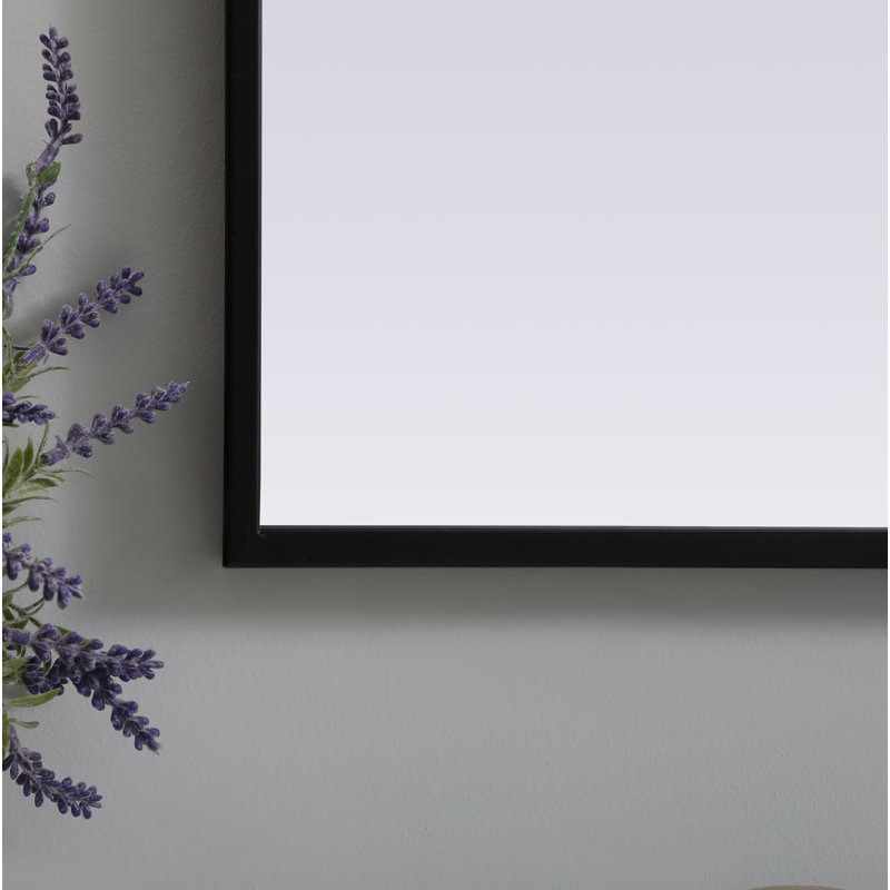 Sabine Metal Arch Wall Mirror, Black, 42" x 33"