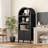 71" Tall  Arched Bookcase with Fluted Doors and Open Shelf-390482658
