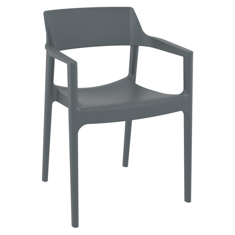 Fauteuil de salle à manger Tulum, Gris foncé