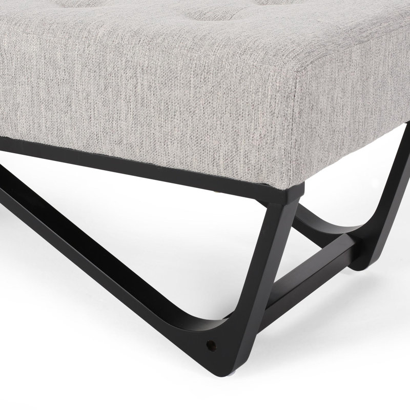 Repose-pieds capitonné et polyvalent au design moderne et élégant, Gris clair
