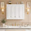 Meuble de rangement mural moderne pour salle de bain avec sculptures raffinées et 1 tablette réglable