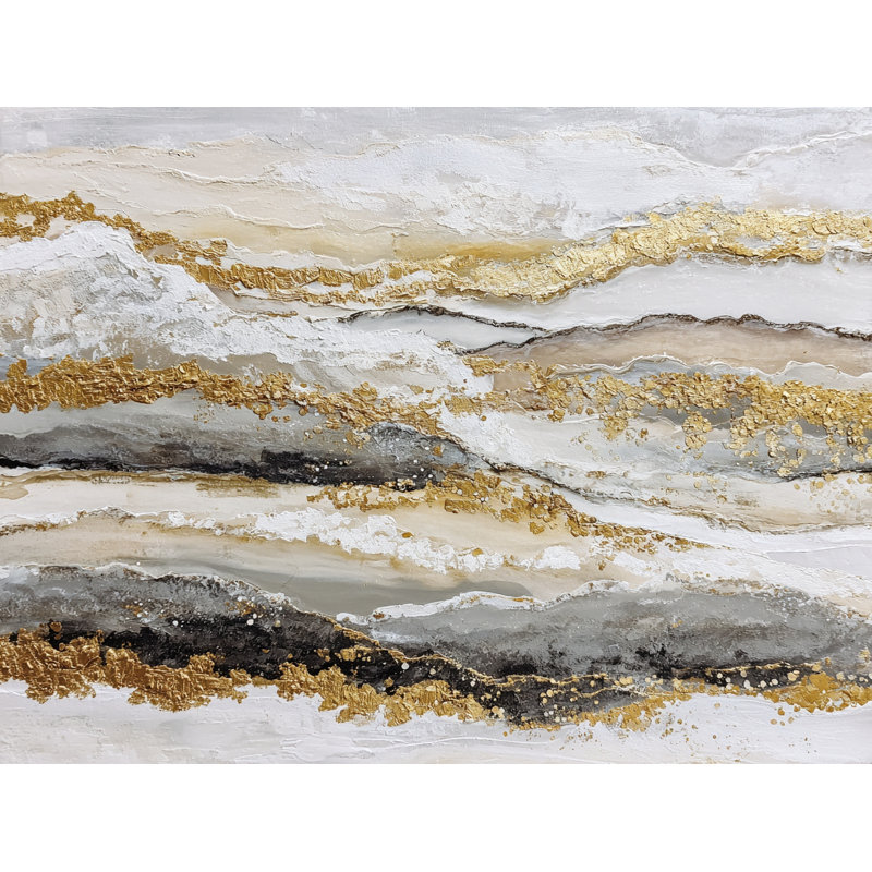 Art mural sur toile tendue Gilded Tides, H 30 po x l 40 po x P 1,5 po