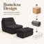 Ensemble de fauteuil d'appoint et de repose-pieds 33 po en mousse viscoélastique à compression - repose-pieds sans cadre avec assise profonde sans assemblage requis-2100701741