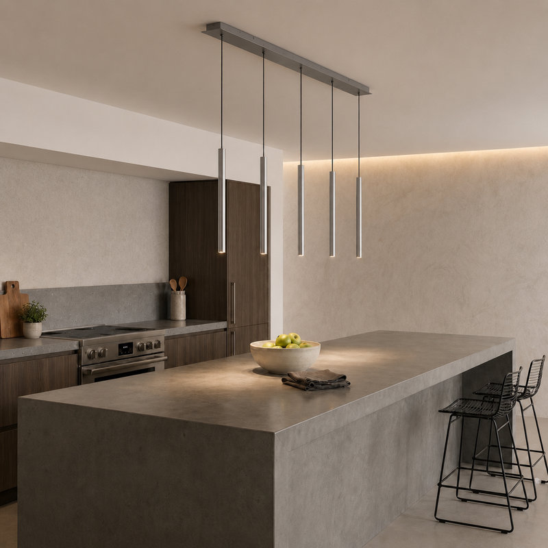 Baileyton 5 - Light Kitchen Island Pendant, Nickel