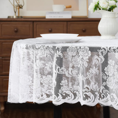 Keilly Round Floral Wedding Lace Tablecloth