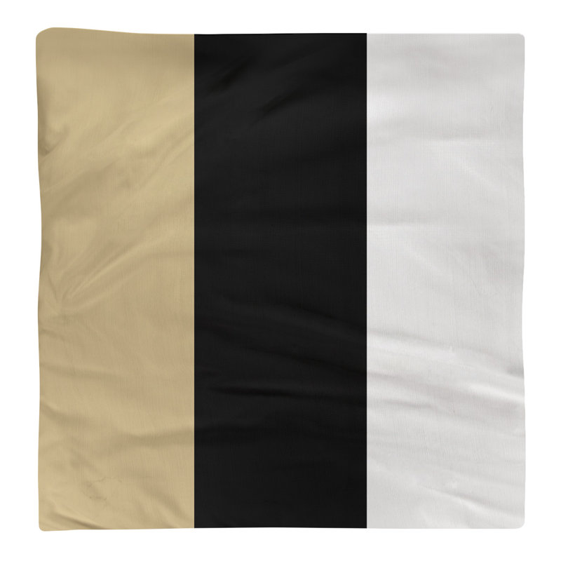 Striped Square Napkin, Gold/Black/White, Cotton Twill, 22" H x 22" W x 0.25" D