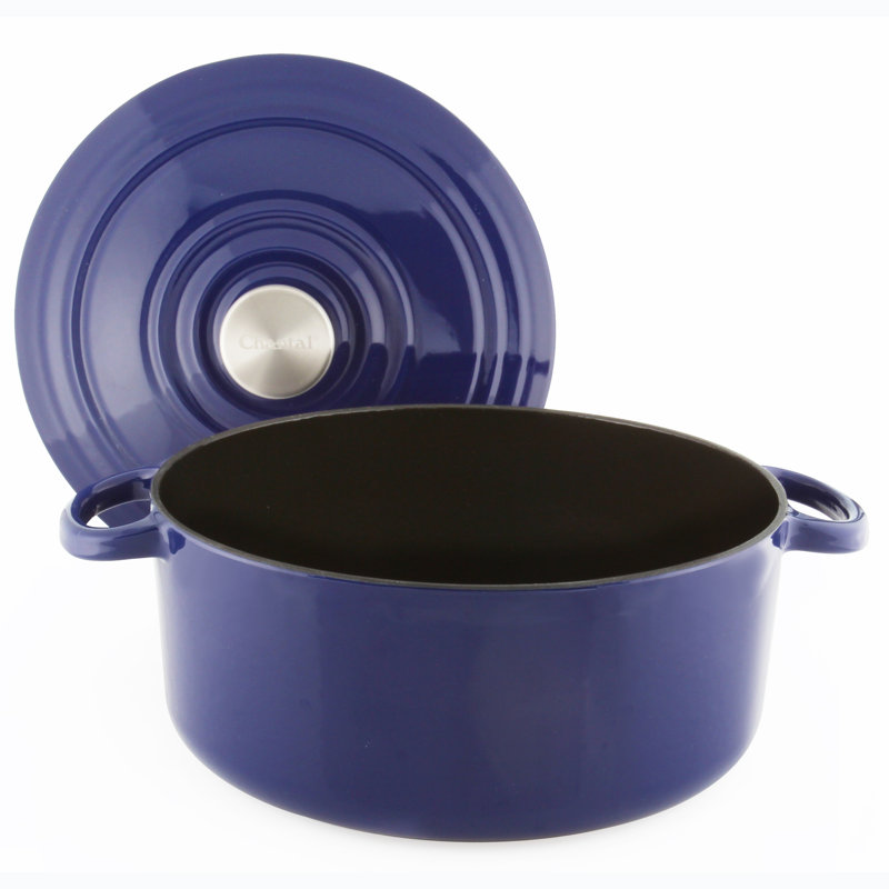 Chantal Cast Iron Round Dutch Oven, Cobalt, 5 Qt