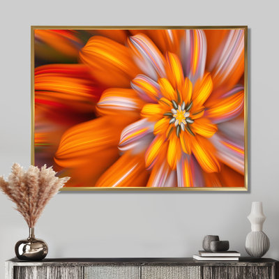Fleur fractale orange massif - art mural floral
