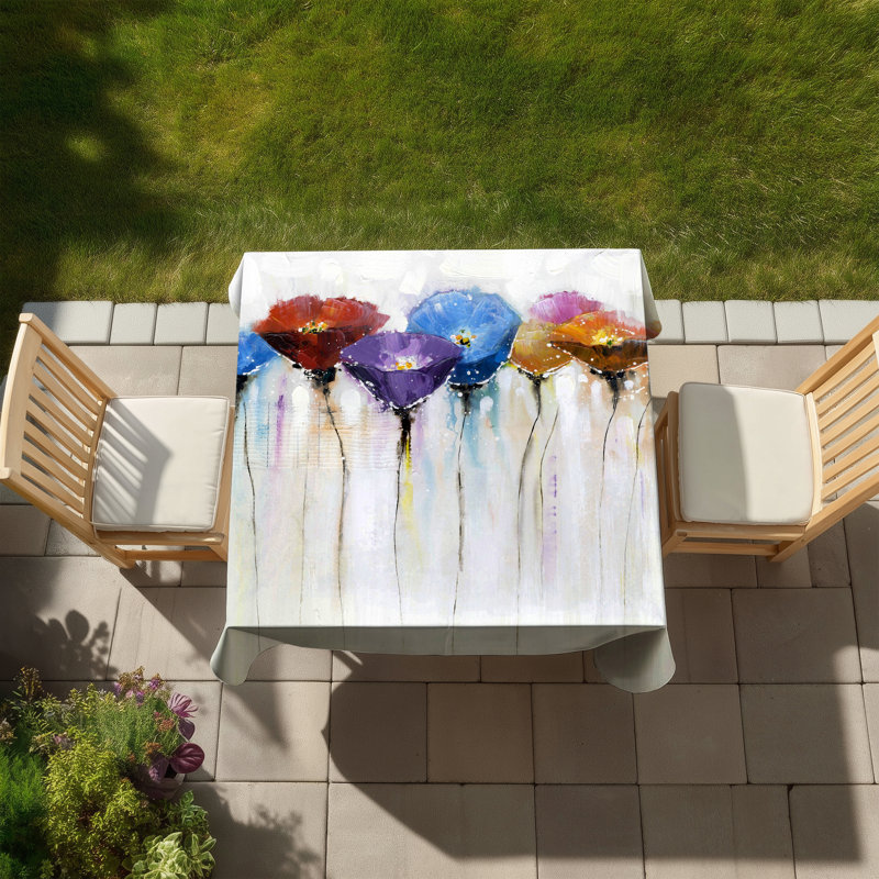 Colorful Flowers Tablecloth | Modern Floral Decor for Home