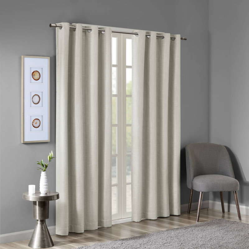 Rideau simple occultant avec œillets Maya, Taupe, L 50 po x L 84 po