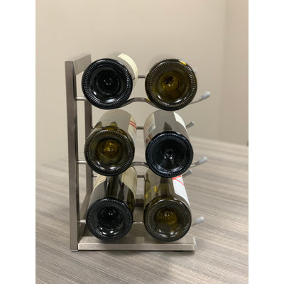 Tabletop Wine Bottle Rack in Brushed Nickel