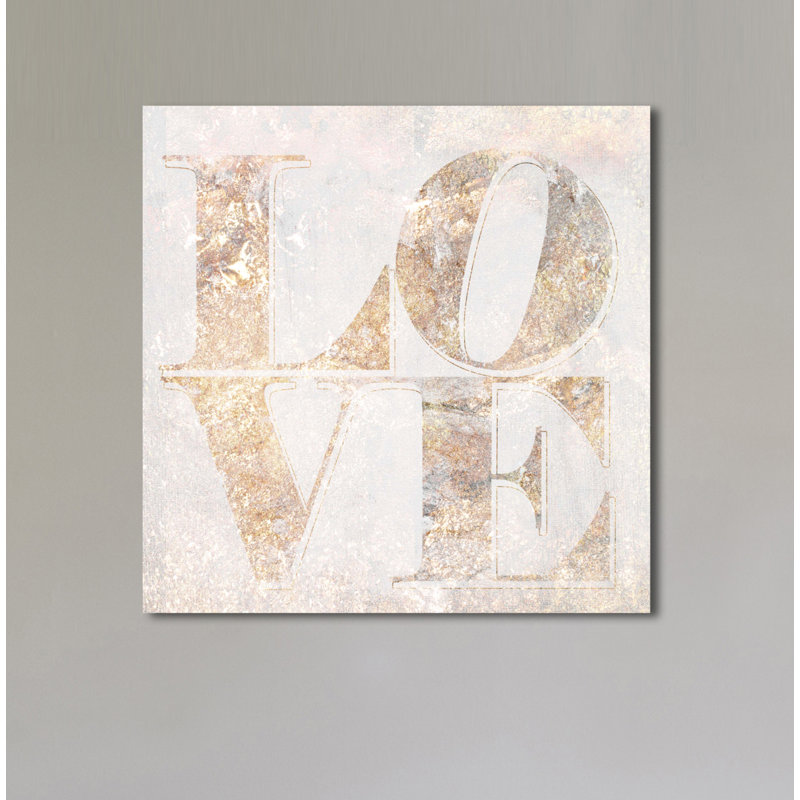 " Build On Love Champagne ", 16" H x 16" W, Wrapped Canvas