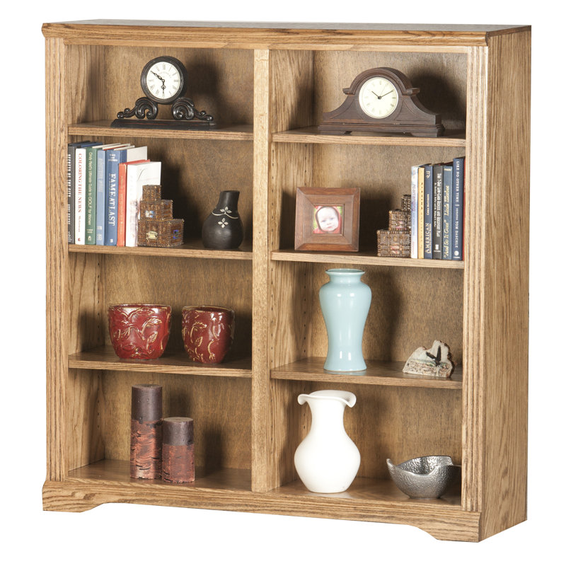 Rex Bookcase, 48" H x 45" W x 14" D, Persimmon Oak