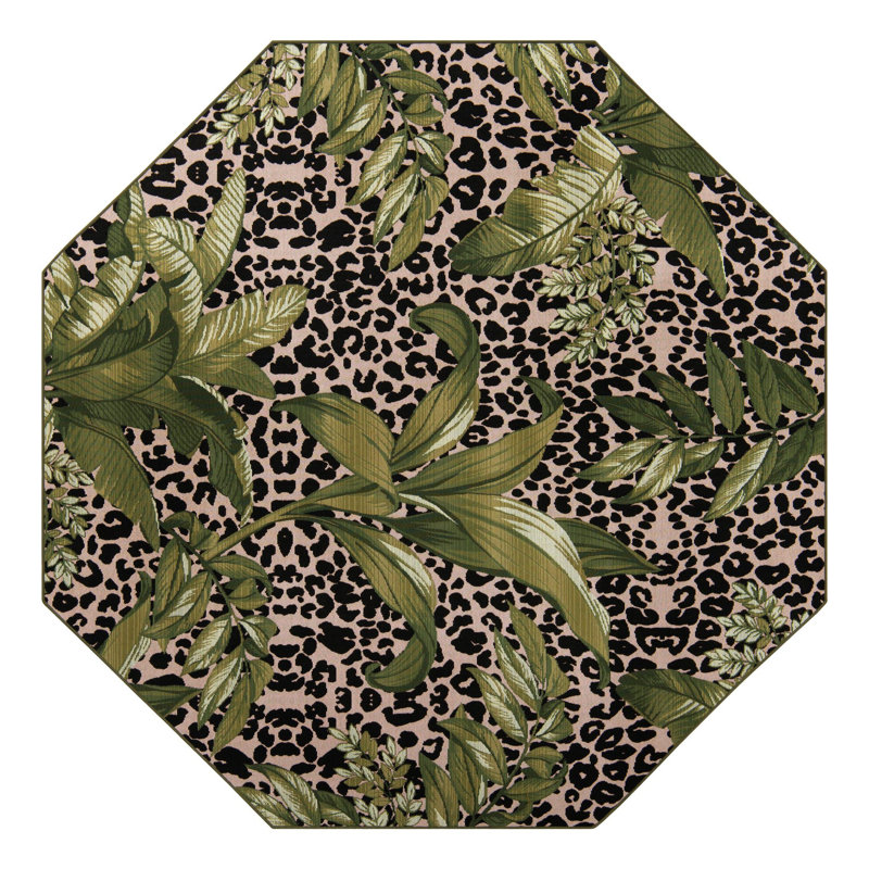 Tapis d'extérieur moderne Asuna, Octogone 7 pi 10 po x 7 pi 10 po
