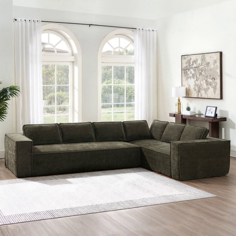 Canapé modulaire de style minimaliste de 129,5 po