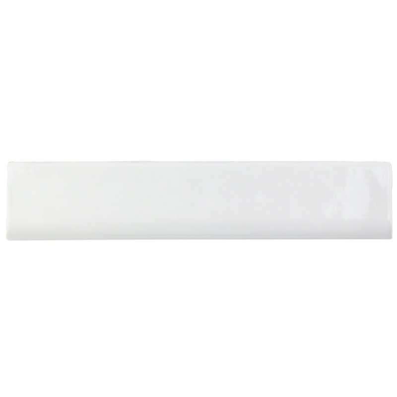 Brookline White 2x10 Polished Ceramic Bullnose Tile