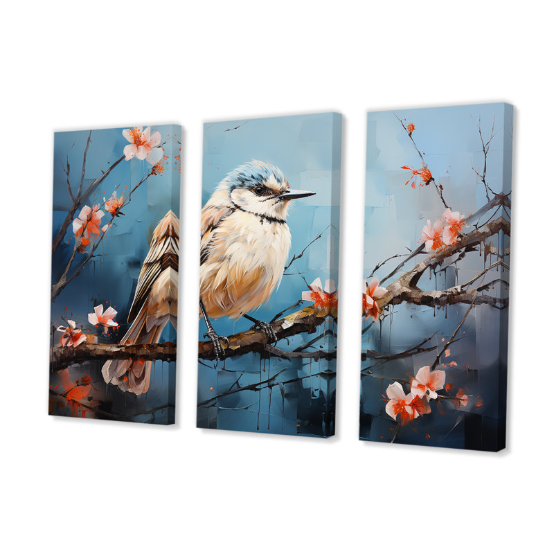 «Winter Birds On Snowdrops Branch», ensemble de reproduction d'art mural Snowdrops, H 28 po x l 36 po x P 1 po