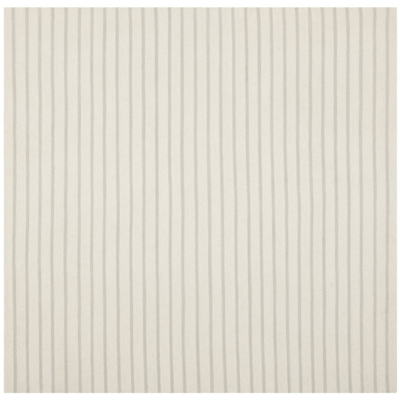 Rodgers Hand Woven Flat Weave Wool Striped Rug, Square 6'