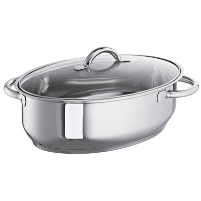 Stainless Steel Oval Roasting Pan with Lid