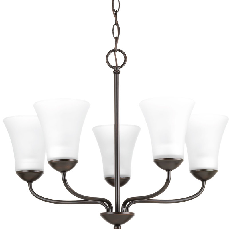 Lustre classique à 5 lumières avec abat-jour Bogdan, Bronze antique