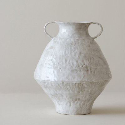 Vase de table en céramique brun Wabi-Sabi