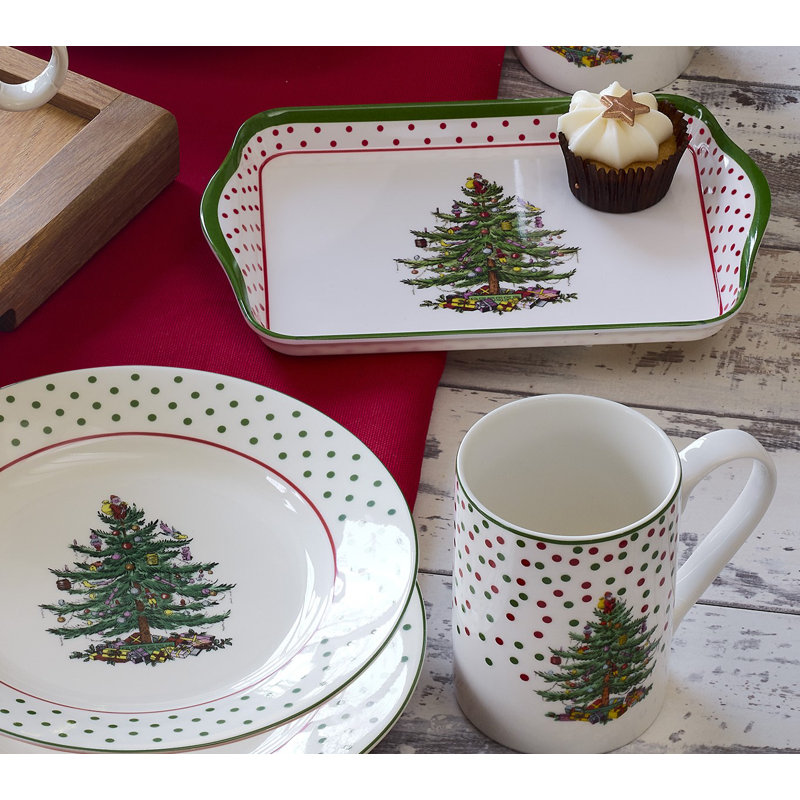 Spode Christmas Tree Polka Dot Mug 16Oz