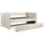 Lit de jour moderne avec couchette en tissu beige charmant et structure en bois doux-1245417820