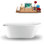 Baignoire de trempage autoportante en acrylique 69 "avec bonde et plateau en bambou Streamline