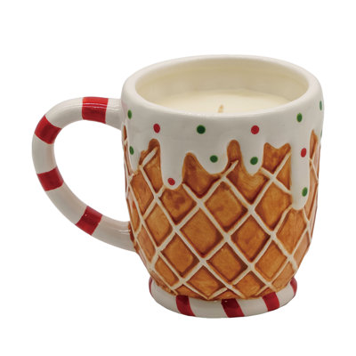 Bougie de Noël en céramique brune