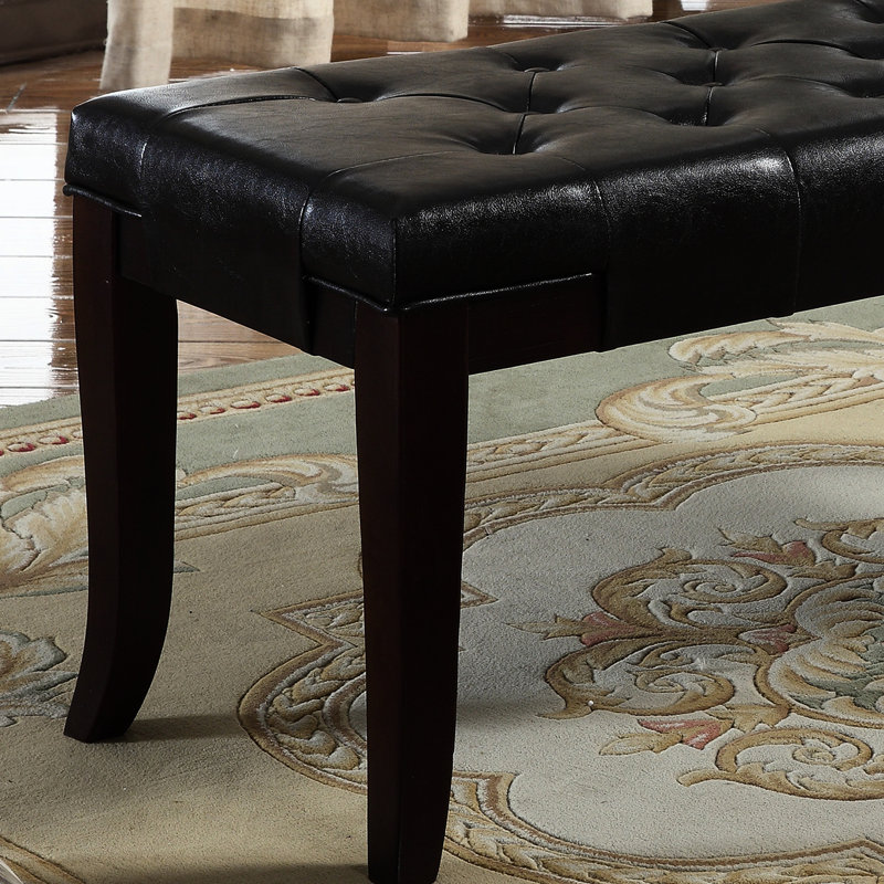 Bench With Faux Leather, And Elegant, For Various Spaces, 44"W X 16"D 18.39"H Leather Bench, Finish, Ideal Bedroom Living Room,