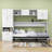 Aspelare Twin Size Wood Murphy Bed with Desk, Wardrobe and Drawers