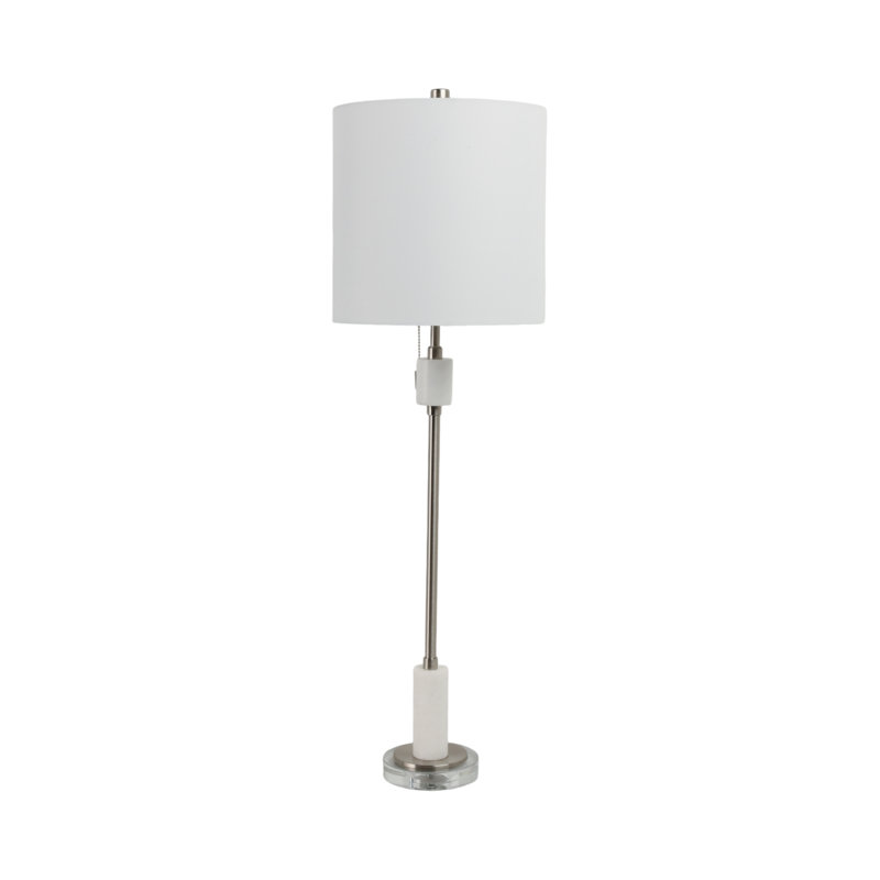 37" Bari Silver Marble Lamp