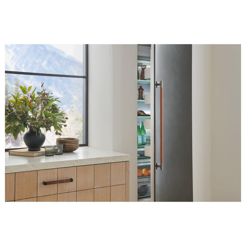 Monogram Premium Column Pair: 36" W Freezer Column + 36" W Refrigerator Column, Panel Ready, No, Designer Titanium