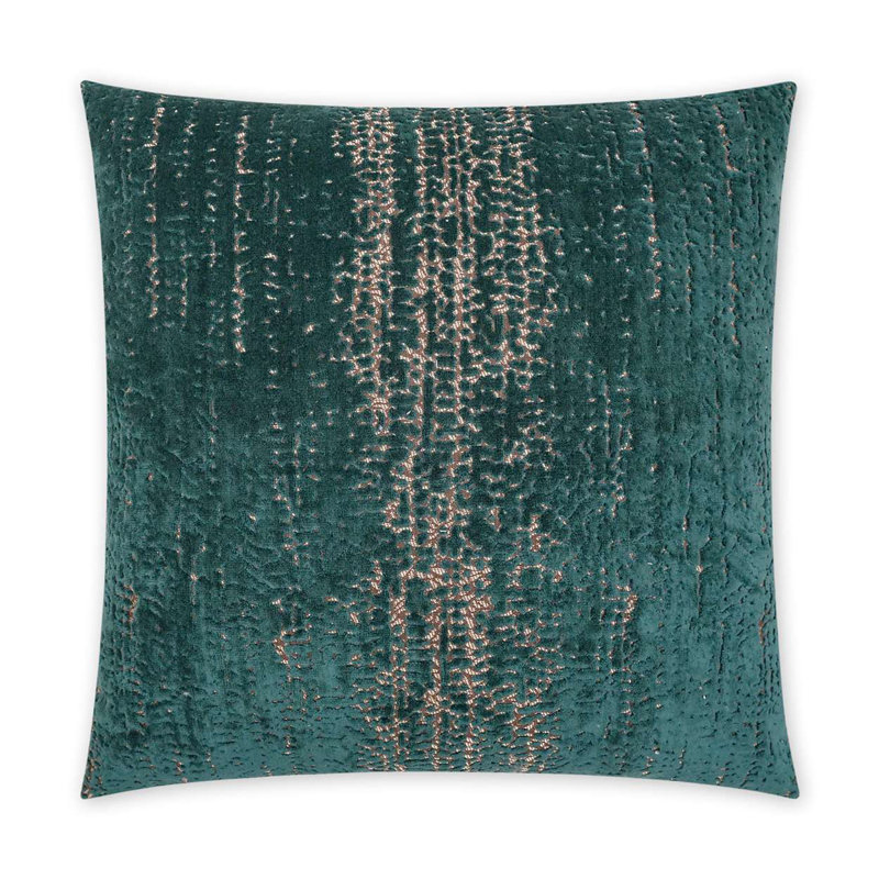 Stonewash Textured Throw Pillow, Emerald, Square 20"
