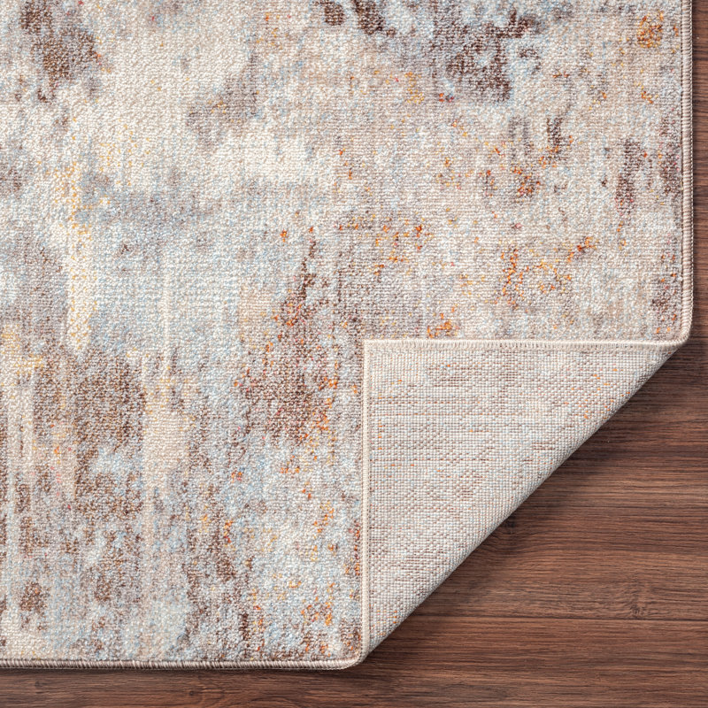 B Abstract Area Rug in Ivory, Rectangle 2' x 3'