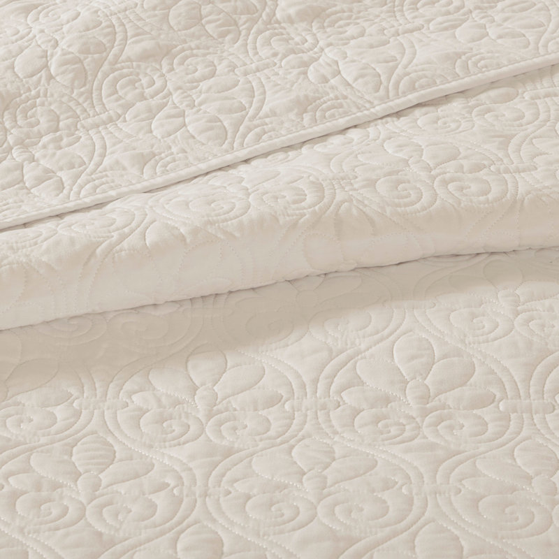 Reversible Quilt Set, Full / Double Bedspread + 2 Shams, Seafoam