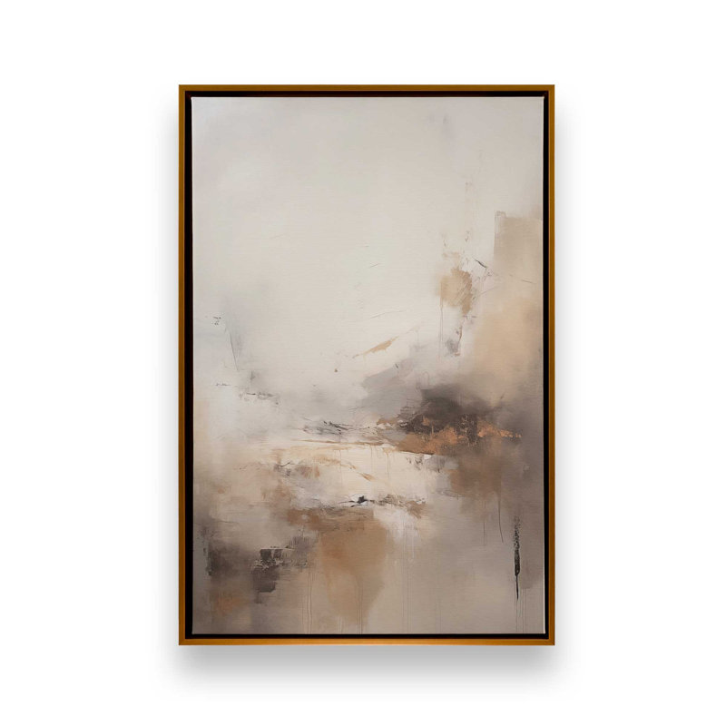 «Gentle Gilded Gust III», reproduction sur toile dans un cadre blanc, 18 po x 12 po, H 36,75 po x l 24,75 po x P 1,75 po