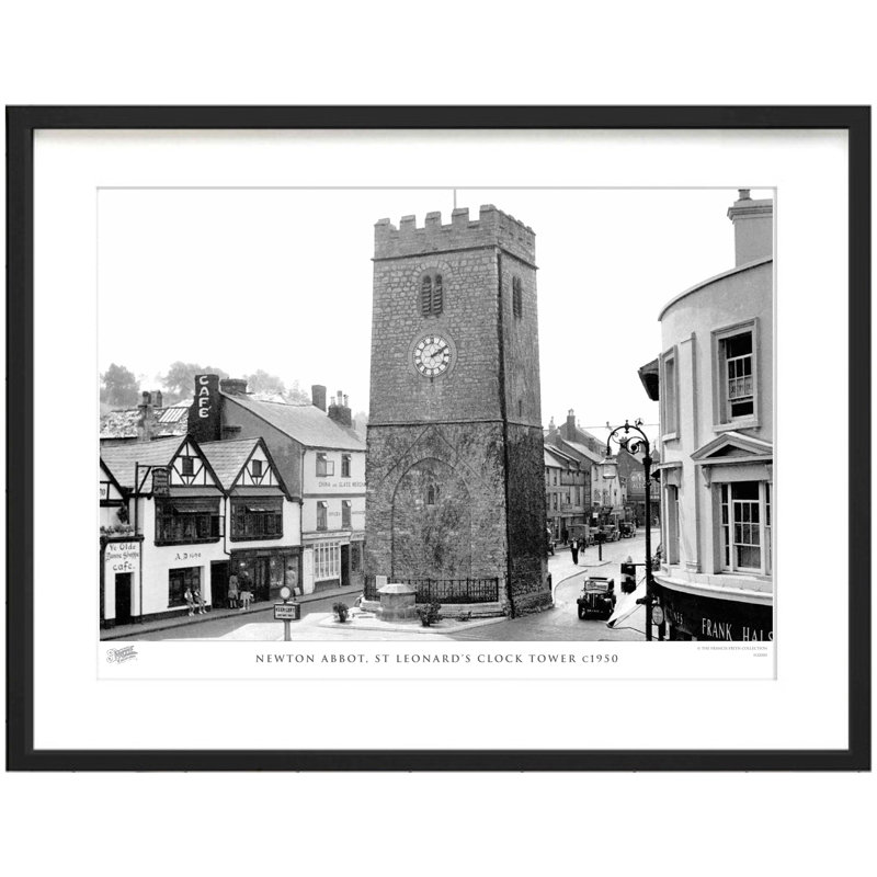 Newton Abbot, St Leonard's Clock Tower C1950 by Francis Frith - Single Picture Frame Print, 40cm H x 50cm W x 2.3cm D