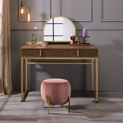 Bureau de meuble-lavabo avec miroir et plateau à bijoux Coleen