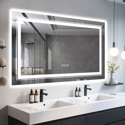 Frameless LED Smart Bathroom Accent Mirror