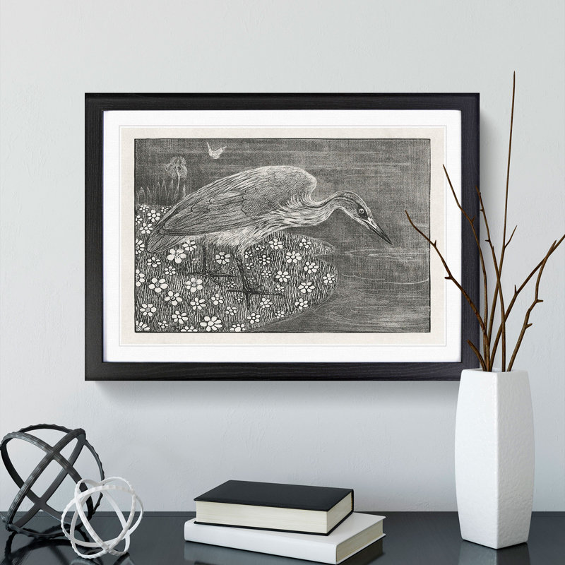 Heron by Theo Van Hoytema - Framed Print, 27cm H x 36cm W x 2cm D, Black Framed