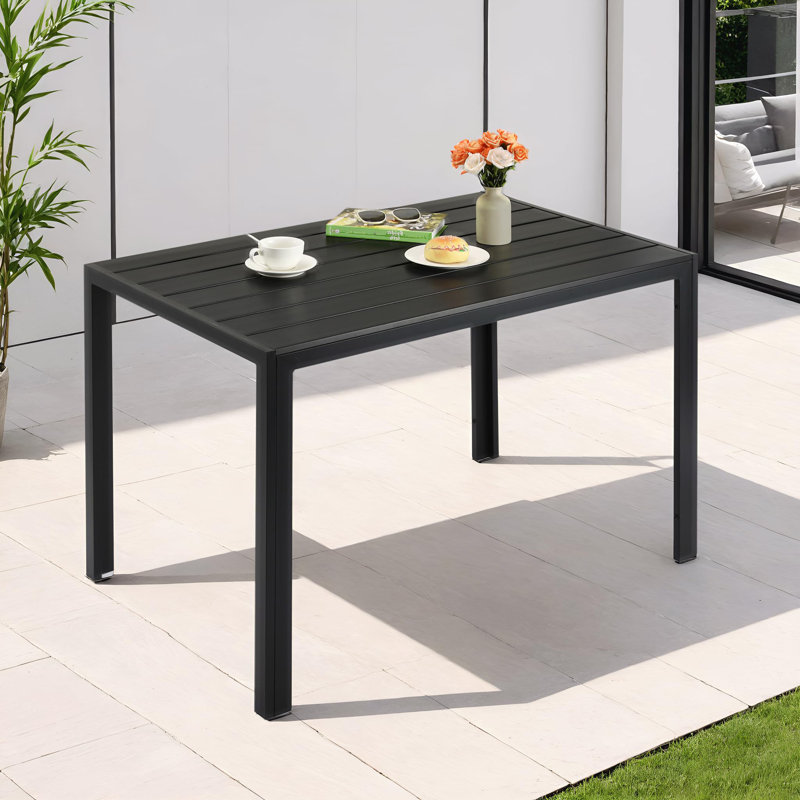 Rectangular 110Cm L Outdoor Balcony Table, Black