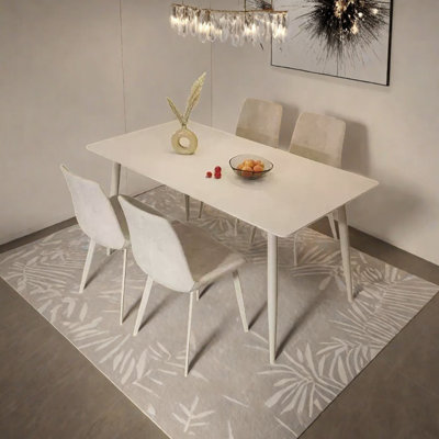 Pure White Rectangular Dining Table