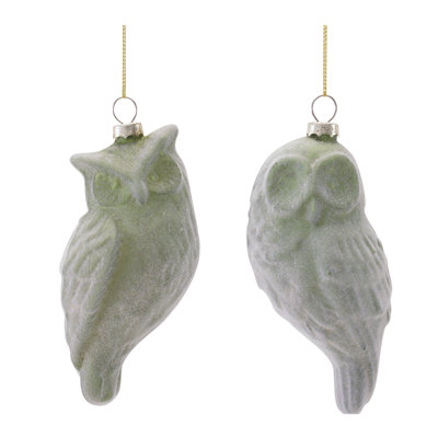 Ornements en verre hibou (ensemble de 12)